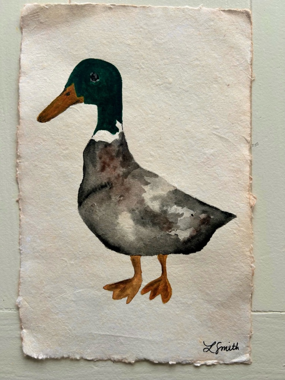 Original Watercolor Mallard Duck Paintng